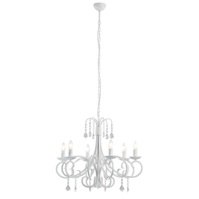 Pendul design modern Diadema alb 64cm