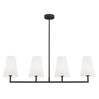 Lustra cu 4 brate design modern Safiano alb, negru