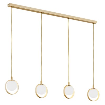 Lustra cu 4 pendule design modern Saturnia auriu 