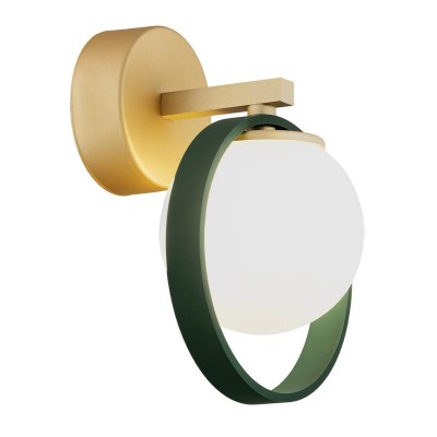 Aplica de perete design modern Saturnia auriu, verde