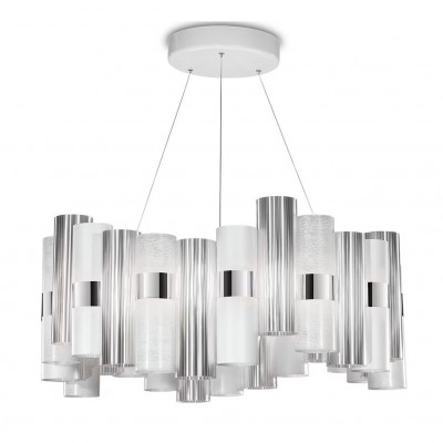 Lustra LED moderna design Art Deco realizata manual LA LOLLO L White