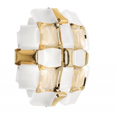 Aplica perete design modern geometric Mida White-Gold