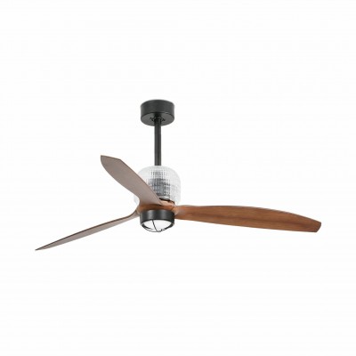 Lustra cu Ventilator si telecomanda DECO FAN M LED negru/maro