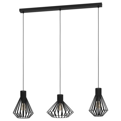 Lustra cu 3 pendule design modern Basidano negru