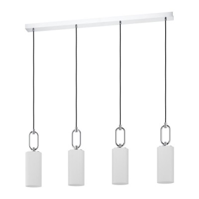 Lustra cu 4 pendule design modern Majana crom, alb