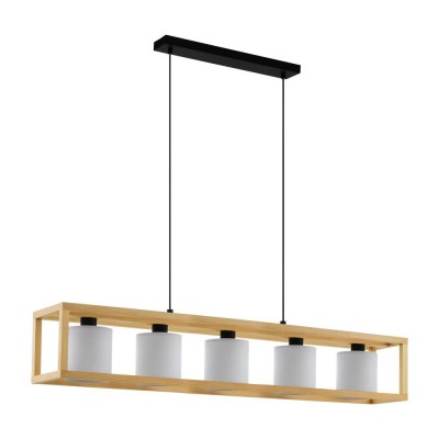 Lustra cu 5 surse de iluminat design modern Granados maro, negru