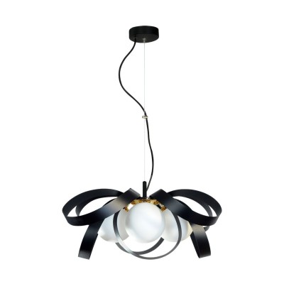 Lustra design modern Nela negru, auriu 65cm