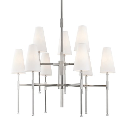 Candelabru LUX design clasic BOWERY nichel lustruit, cu 9 surse de lumina 