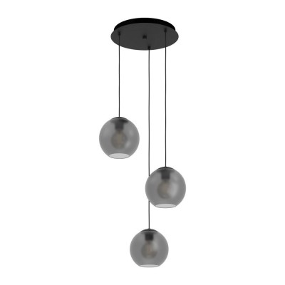 Lustra cu 3 pendule design modern Arangona negru, gri mat