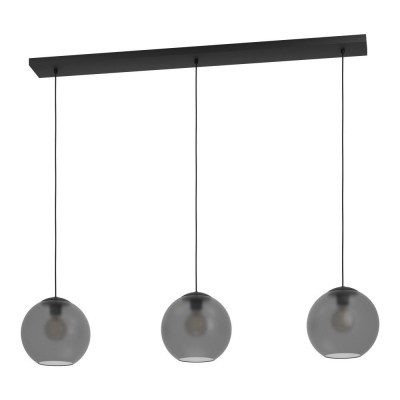 Lustra cu 3 pendule design modern Arangona negru, gri mat 125,5cm