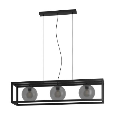 Lustra cu 3 pendule design modern Arangona negru, gri mat 110cm