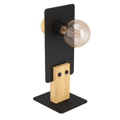 Veioza, lampa de masa design modern Bramerton negru, maro