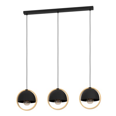 Lustra suspendata design modern Callow negru, maro