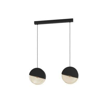 Lustra cu 2 pendule design modern Mumbles negru, auriu