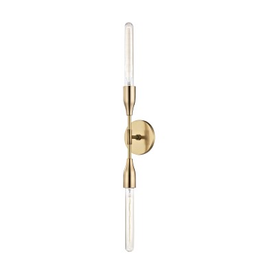 Aplica de perete design minimalist, cu doua surse de lumina TARA, alama antichizata