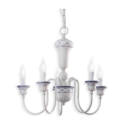 Candelabru clasic cu 5 brate realizat manual din ceramica SANREMO