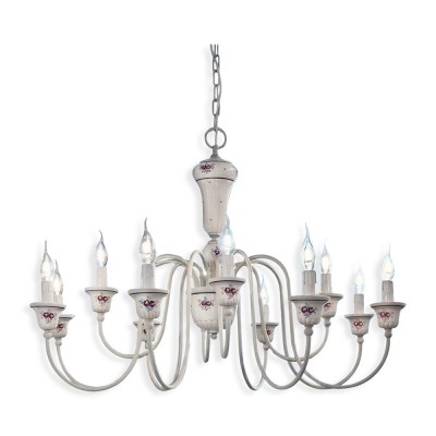 Candelabru clasic cu 12 brate realizat manual din ceramica SANREMO