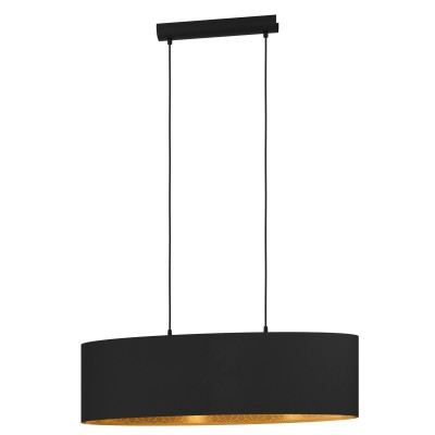 Lustra suspendata design modern Zaragoza negru, auriu