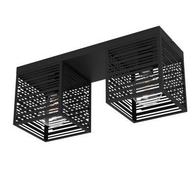 Plafoniera 2L design modern Piedritas negru