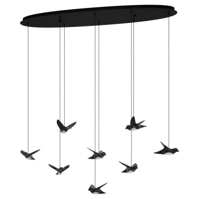 Lustra LED suspendata design modern Paratebueno negru, nichel, satinat