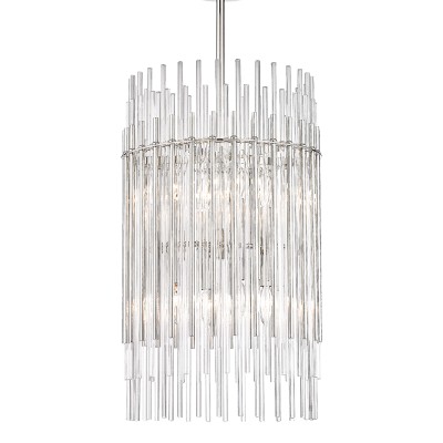 Lustra suspendata LUX, design elegant, WALLIS nichel lucios, cu 8 surse de lumina