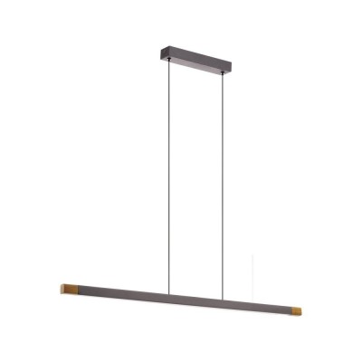 Lustra LED dimabila design modern Lisciana gri, alb 87,5cm