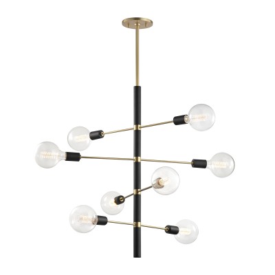 Candelabru design industrial-modern ASTRID cu 8 surse de lumina