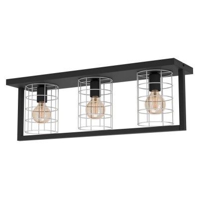 Plafoniera 3L design modern Jubily negru galvanizat