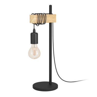 Veioza, lampa de masa design modern Townshend maro, negru