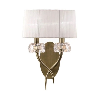 Aplica de perete clasica LOEWE antique brass/ abajur alb