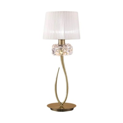 Veioza, Lampa de masa clasica LOEWE antique brass/ abajur alb