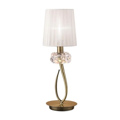 Veioza, Lampa de masa clasica LOEWE antique brass/ abajur alb