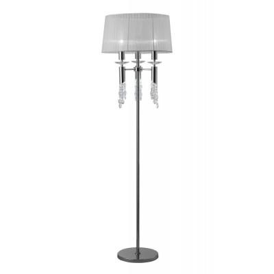 Lampadar elegant Tiffany crom/ abajur alb