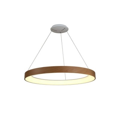 Lustra LED inteligenta design circular NISEKO II Wood 65cm