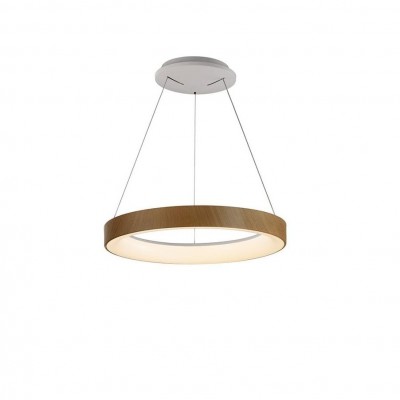 Lustra LED inteligenta design circular NISEKO II Wood 38cm