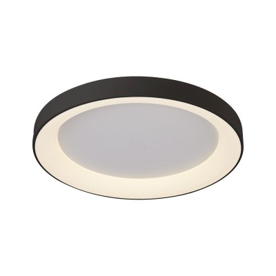 Plafoniera LED cu telecomanda design circular NISEKO II Black 78cm