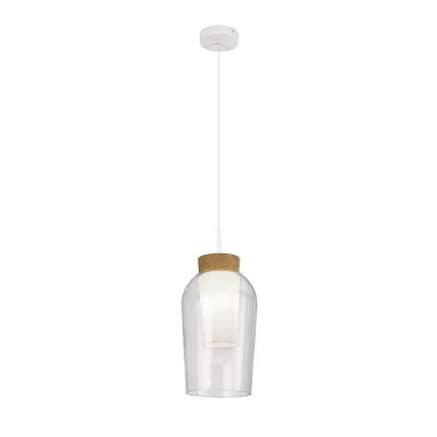 Pendul design modern Nora alb/ lemn