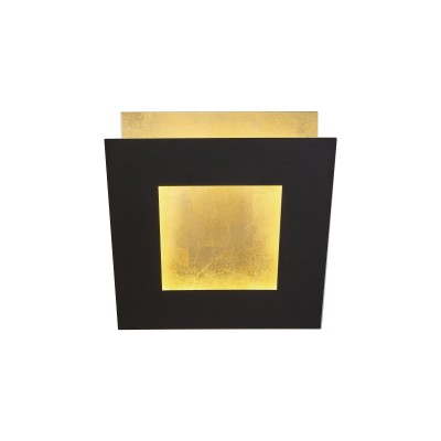 Aplica de perete LED design ambiental DALIA 18x18cm, negru/ auriu