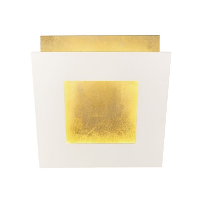 Aplica de perete LED design ambiental DALIA 22x22cm, alb/ auriu