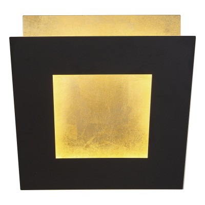 Aplica de perete LED design ambiental DALIA 40x40cm, negru/ auriu