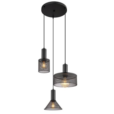 Lustra 3L design industrial JEDD negru