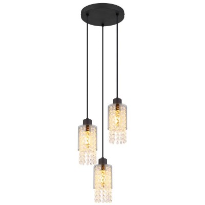 Lustra 3L design modern Backey negru, fumuriu