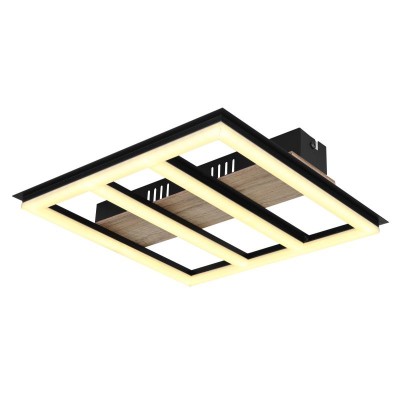 Plafoniera LED design industrial Froomy negru, maro