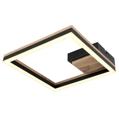 Plafoniera LED design industrial Beatrix negru, maro 27x27cm