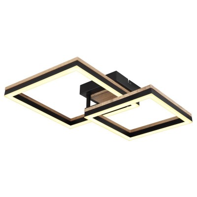 Plafoniera LED design industrial Beatrix negru, maro 49x38cm