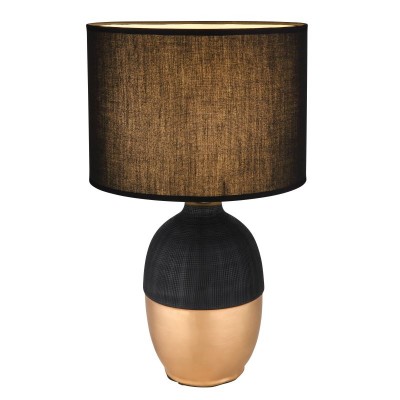 Veioza, lampa de masa design modern Valentino auriu, negru