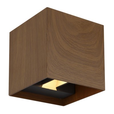 Aplica LED cu spot pentru iluminat exterior design modern IP54 Veronika maro inchis 10x10cm