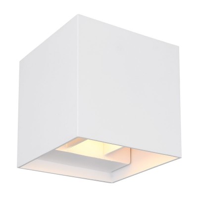 Aplica LED cu spot pentru iluminat exterior design modern IP54 Veronika alb 10x10cm