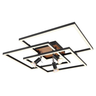 Plafoniera LED design industrial Ida negru 63,5x63,5cm