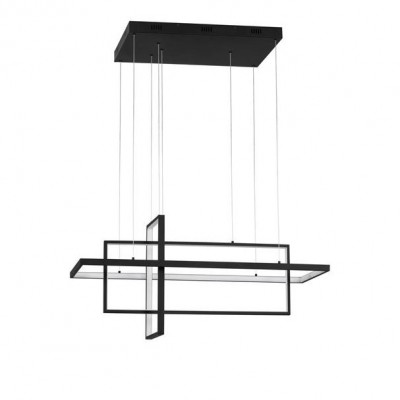 Lustra LED suspendata cu telecomanda design geometric CLEA neagra